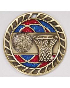Basketball Glitter Medal 2.5"   