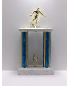 Male Soccer Trophy/2-Tier Column 16"